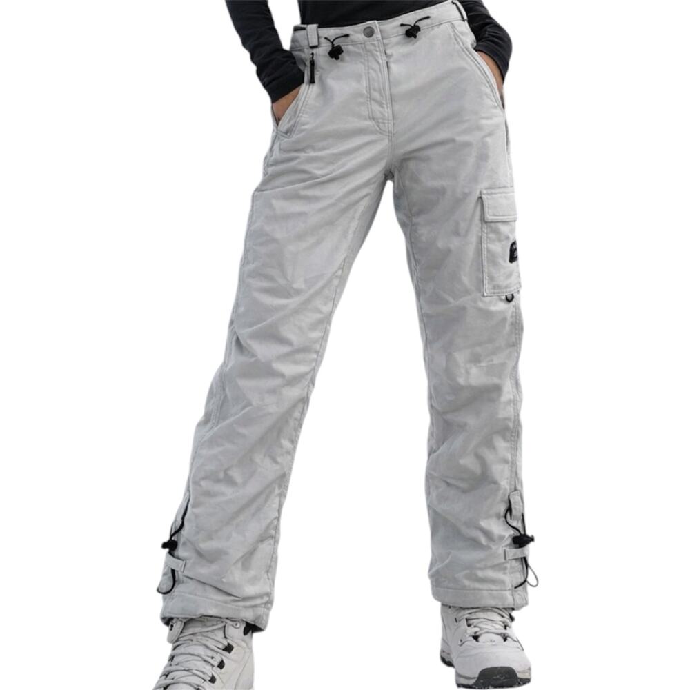 686 Ski Cargo Pants Winter Snow Relaxed Straight Snowboarding White S 32x29